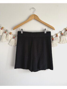 Free People Beach Knit Relaxed Pull On Shorts Black Beachy Lounge Vacation S